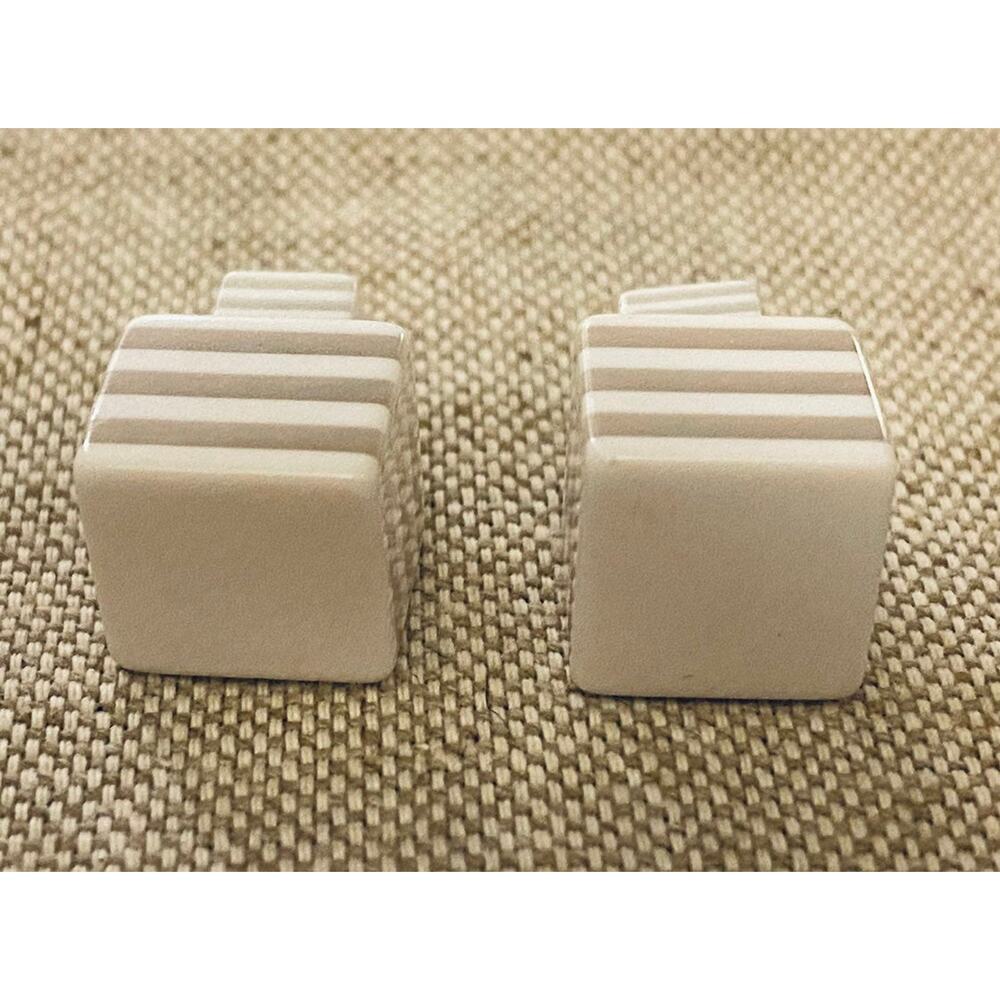 White Stripe Acrylic Cube Double Sided Earrings - Picture 3 of 4